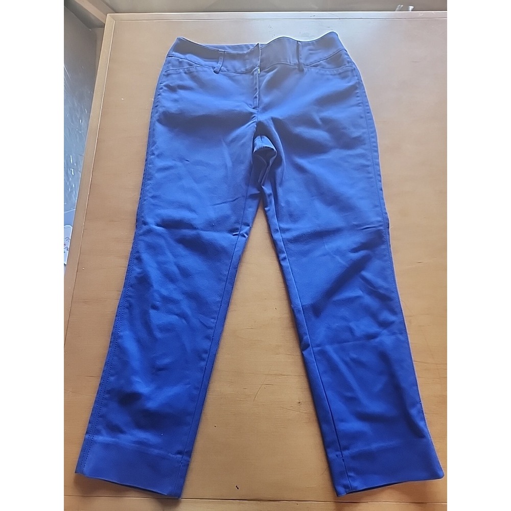 White House Black Market Women's Blue Slim Ankle Career Pant Trouser Size 6R